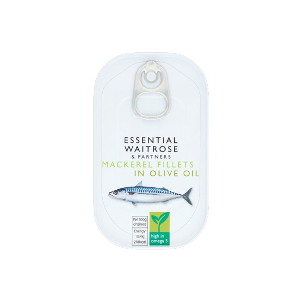 WAITROSE MACKEREL FILLETS IN OLIVE OIL