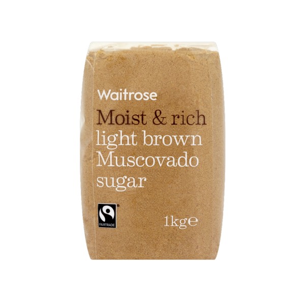 WAITROSE MOIST AND RICH LIGHT BROWN MUSCOVADO SUGAR