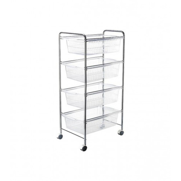 TEKNOTEL VEGETABLE TROLLEY CLEAR 4 TIERS