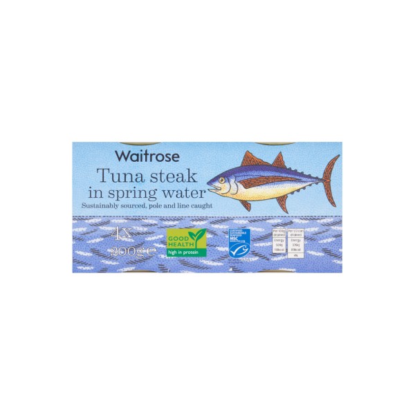 WAITROSE TUNA STEAK IN SPRING WATER