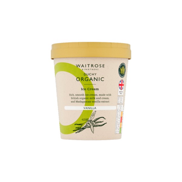 WAITROSE ORGANIC VANILLA ICE CREAM