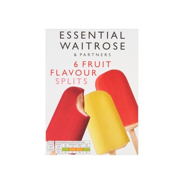 WAITROSE 6 FRUIT FLAVOUR SPLITS