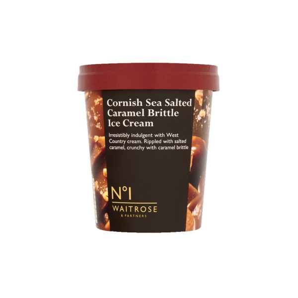 WAITROSE CORNISH SEA SALTED CARAMEL BRITTLE ICE CREAM
