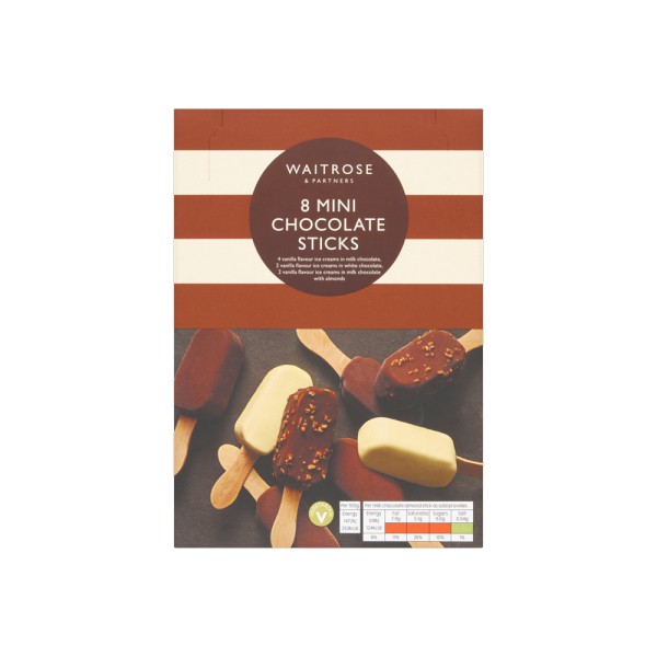 WAITROSE 8 MINI CHOCOLATE STICKS