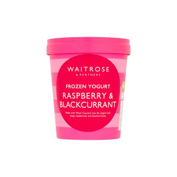 WAITROSE FROZEN YOGURT RASPBERRY + BLACKCURRANT