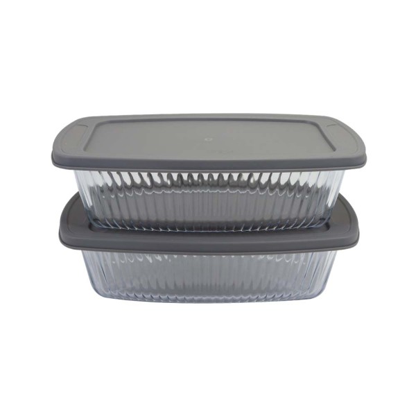 LUCIANO RECTANGULAR GLASS LOAF PAN SET 27X14CM