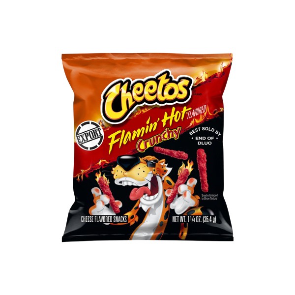 CHEETOS FLAMIN HOT CRUNCHY CHEESE FLAVORED