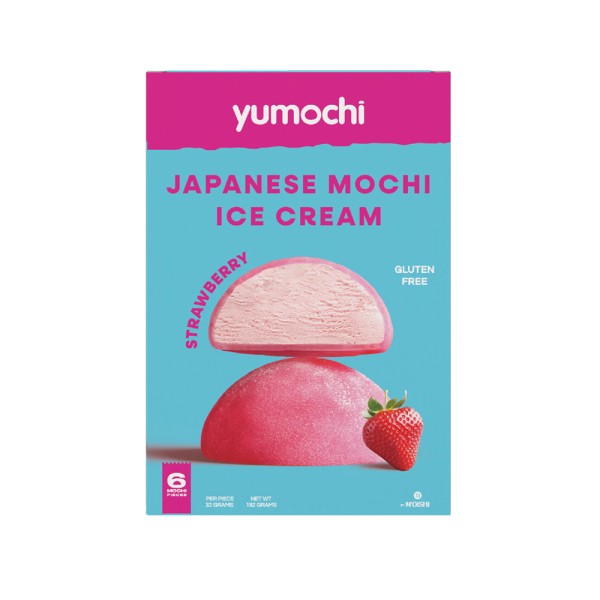 YUMOCHI STRAWBERRY MOCHI ICE CREAM BOX 6PCS GLUTEN FREE