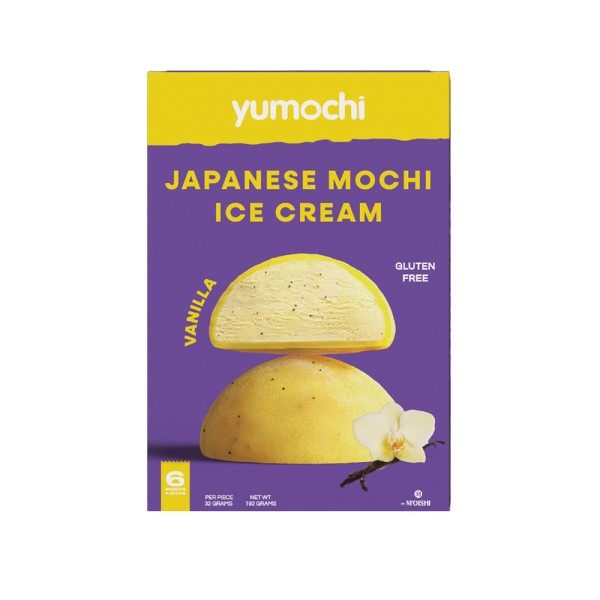 YUMOCHI VANILLA MOCHI ICE CREAM BOX 6PCS GLUTEN FREE