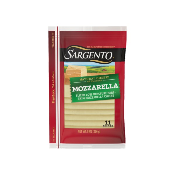 SARGENTO NATURAL DELI STYLE MOZZARELLA CHEESE SLICES