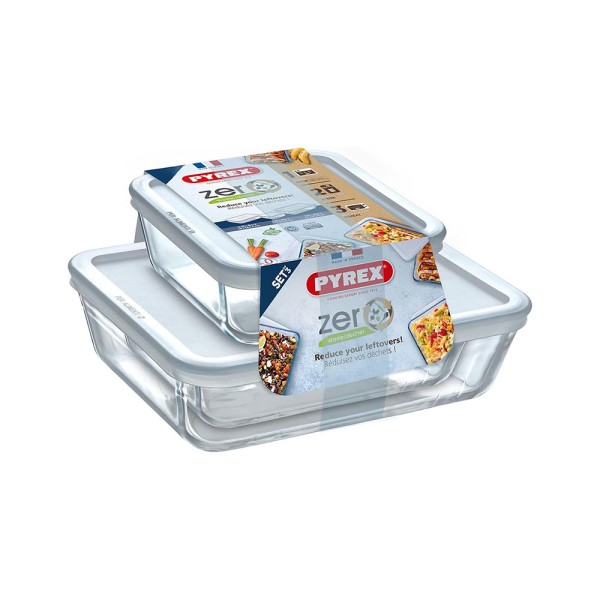 PYREX RECT. GLAS ROASTER+STORAGE COOK FREEZE 0.8+1.5+2.6