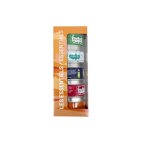 KUSMI ORGANIC ESSENTIAL TEAS ASSORTMENT 5 METAL TIN