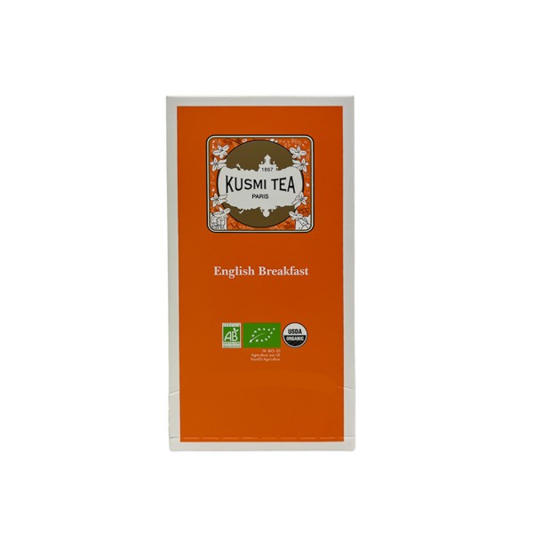 KUSMI ORGANIC ENGLISH BREAKFAST BOX OF TEA BAGS