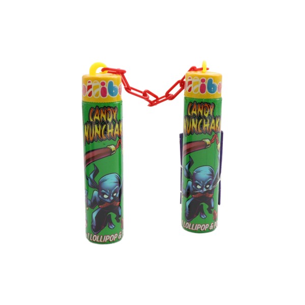 LOLLIBONI CANDY NUNCHAKUS 2 IN 1 STRAW BLUE AND APPLE