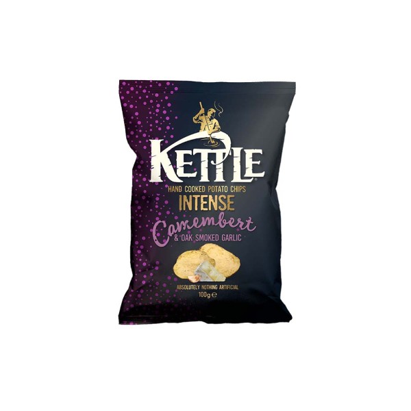 KETTLE INTENSE CAMEMBERT AND OAK SMKD GARLIC POTATO CHIPS