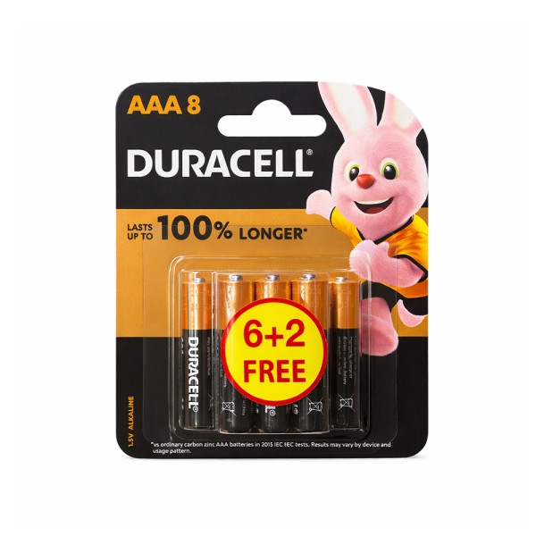 DURACELL BATTERIES AAA   6+2FREE