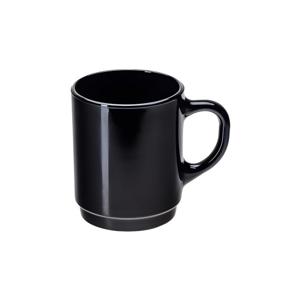 LUMINARC EMPILABLE GLASS MUG BLACK
