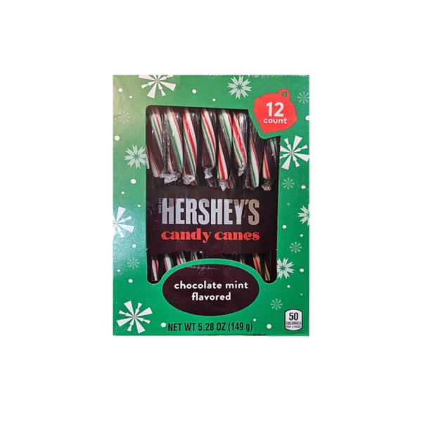 HERSHEYS CHRISTMAS CHOCOLATE MINT FALVORED CANDY CANES