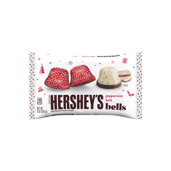 HERSHEYS CHRISTMAS PEPPERMINT BARK BELLS