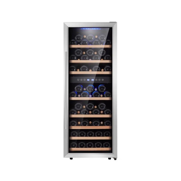 CARILLO WINE COOLER DUAL ZONE 7 WOODEN RACKS SSTEEL