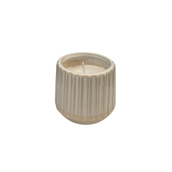  CANDLE IN POT W. STRIPE DESIGN