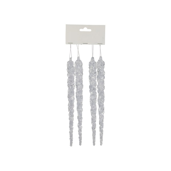 ICICLE HANGING DECO. POLYSTERENE CLEAR