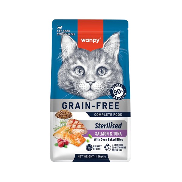 WANPY  GRAIN FREE DRY FOOD FOR STERILIZED CAT SALMON
