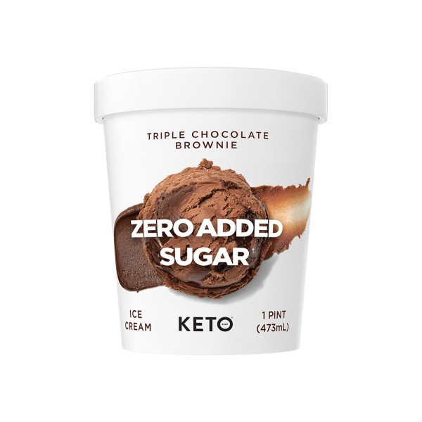 KETO TRIPLE CHOCOLATE BROWNIE ICE CREAM TUB