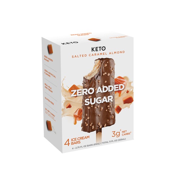 KETO SALTED CARAMEL ALMOND 4 BARS ICE CREAM