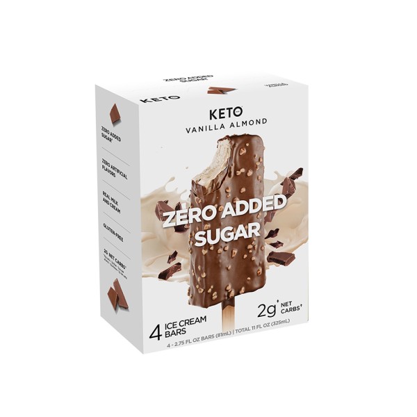 KETO VANILLA ALMOND 4 BARS ICE CREAM