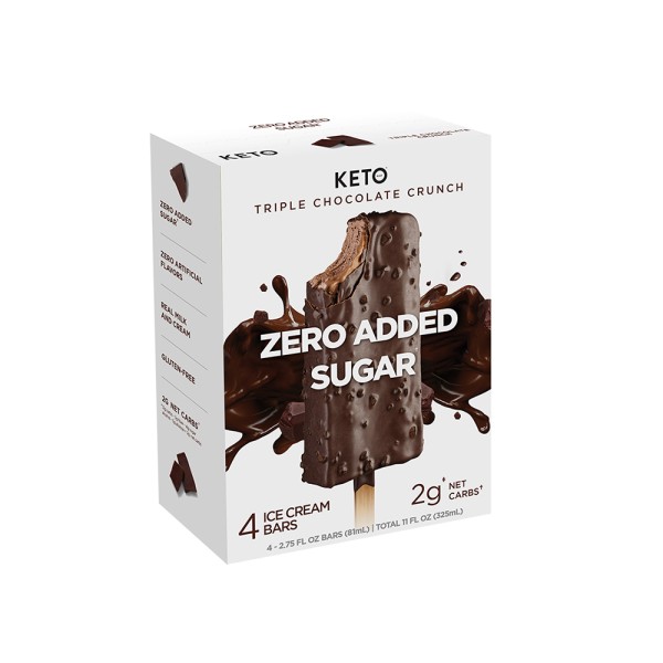 KETO TRIPLE CHOCOLATE CRUNCH 4 BARS ICE CREAM