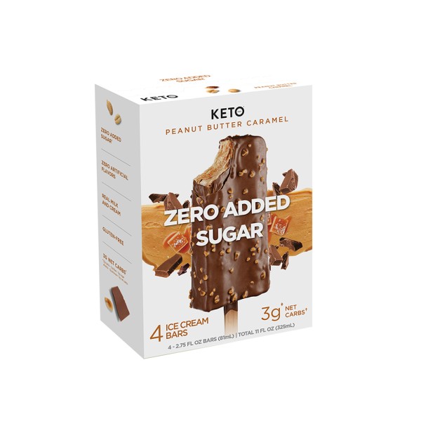 KETO PEANUT BUTTER CARAMEL 4 BARS ICE CREAM