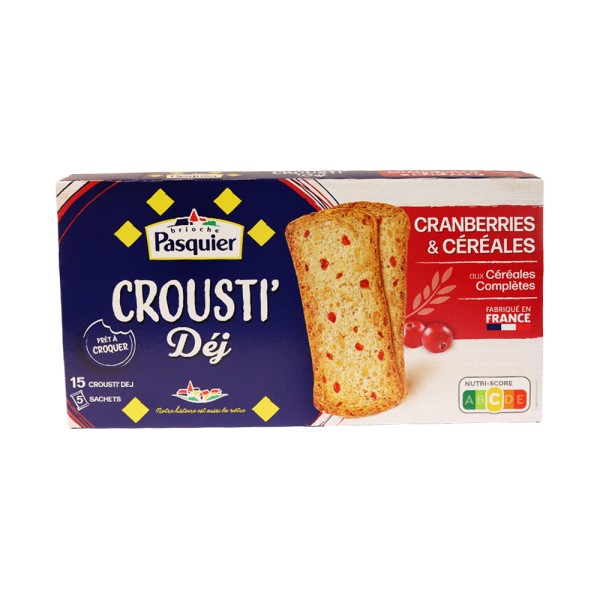 BRIOCHE PASQUIER CROUSTI DEJ CRANBERRIES ET CEREAL
