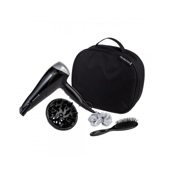 REMINGTON HAIR DRYER+SILK-FEEL SCRUNCHIE+BRUSH+BAG