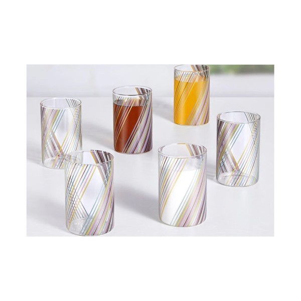 LUCIANO PRISM BOROSILICATE GLASS CUPS 295ML SET