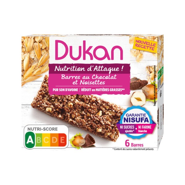 DUKAN CHOCOLAT AND HAZELNUT OAT BRAN BARS 