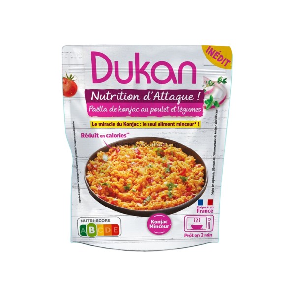 DUKAN COOKED KONJAC PAELLA WITH CHICKEN AND VEGETABLES