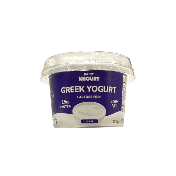  DAIRY KHOURY GREEK YOGURT PLAIN LACTOSE FREE LOW FAT