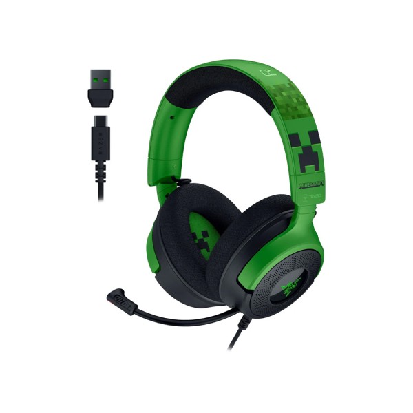 RAZER KRAKEN V4 XMINECRAFT ED WIRED PC GMING HEADSET 7.1
