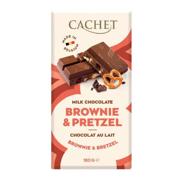 CACHET MILK CHOCOLATE BROWNIE PRETZEL TABLET