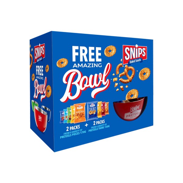 SNIPS PROMO BOX PRETZELS BUNDLE+FREE BOWL