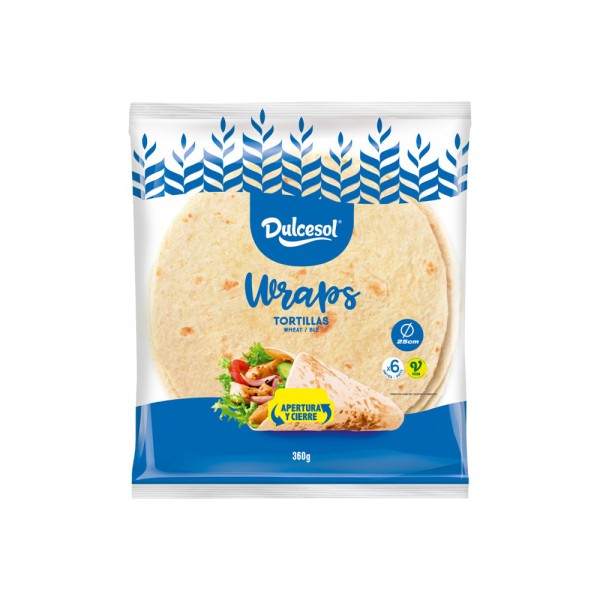 DULCESOL TORTILLA BREAD TRIGO 6PCS 25CM