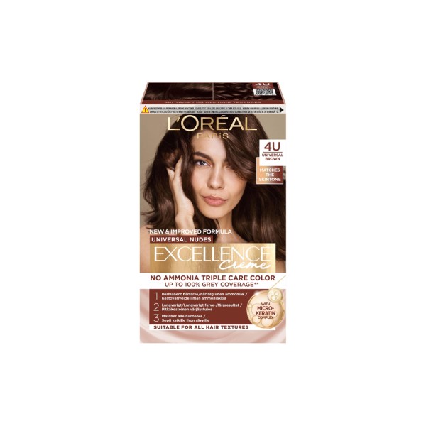 EXCELLENCE HAIR COLORATION NO AMONIA NUDES BROWN 4U
