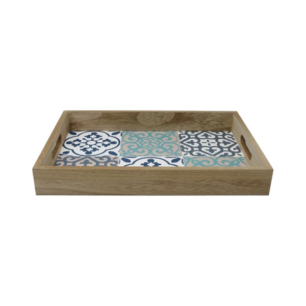 WEIFA RECT. WOODEN TRAY MIXED DESGIN