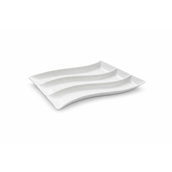 HARD GOODS PORCELAIN 3 SECTION SERVING PLATE 