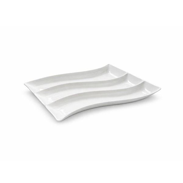 HARD GOODS PORCELAIN 3 SECTION SERVING PLATE 