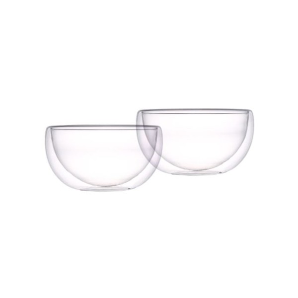 LUCIANO DOUBLE WALL GLASS BOWL SET 300ML