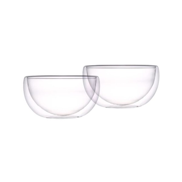 LUCIANO DOUBLE WALL GLASS BOWL SET 500ML