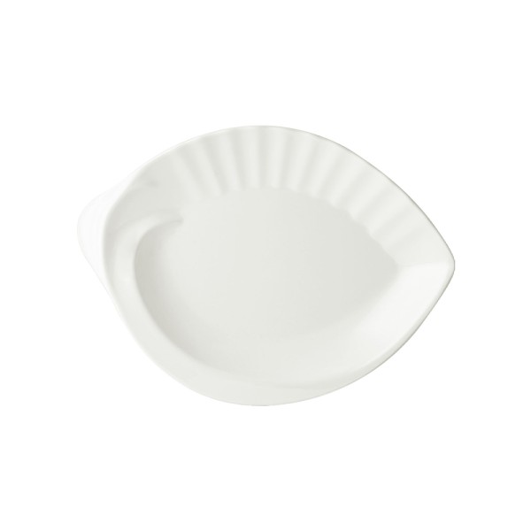 HOOVER MELAMINE SERVING PLATE WHITE SHELL SHAPE
