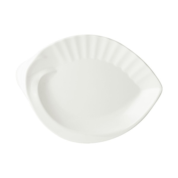 HOOVER MELAMINE SERVING PLATE WHITE SHELL SHAPE